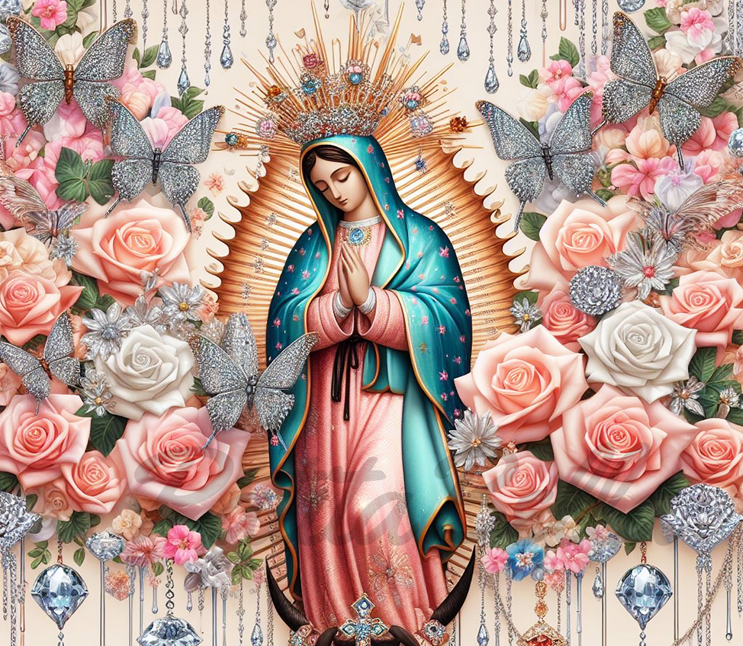 B367 Guadalupe Mariposa vinil para termo/vaso de 20oz