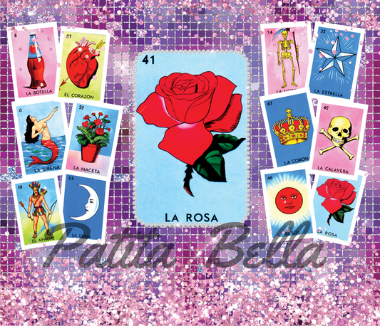 B310 Loteria Rosa vinil para termo/vaso de 20oz