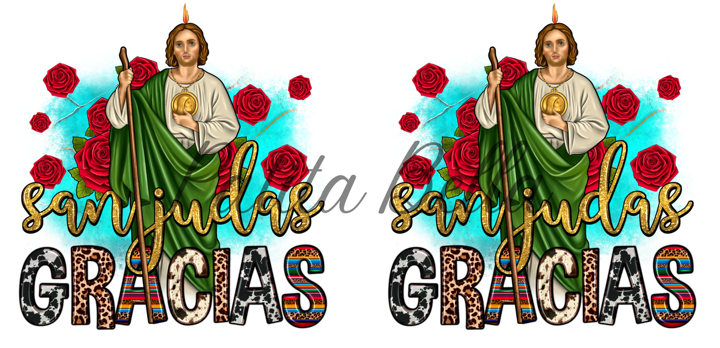 L158 GRACIAS SAN JUDAS transfer para sublimar vaso de 16 oz