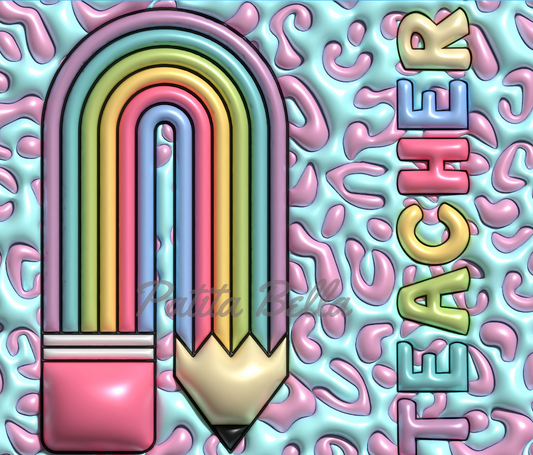 T190 TEACHER LAPIZ transfer para sublimar tumbler de 20 onzas