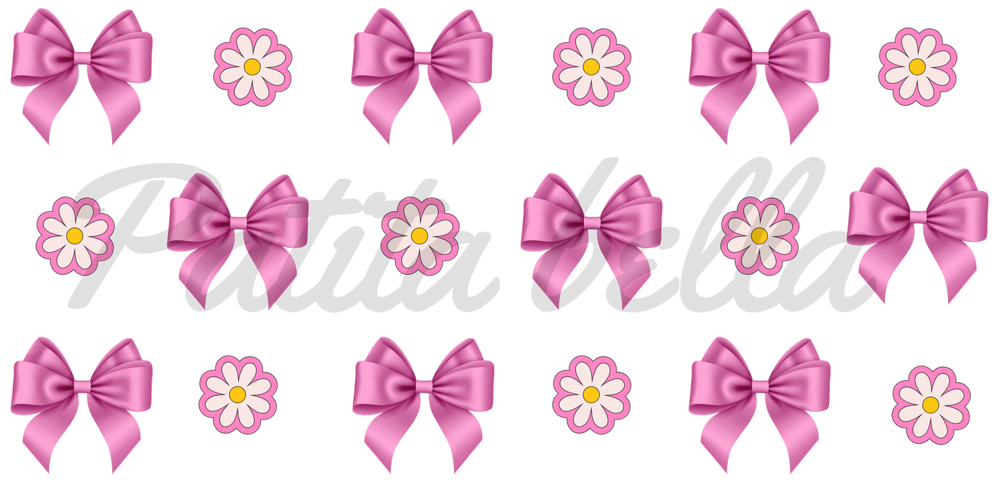 Q40 Moño Coquette sticker vinil de vaso cristal 16oz