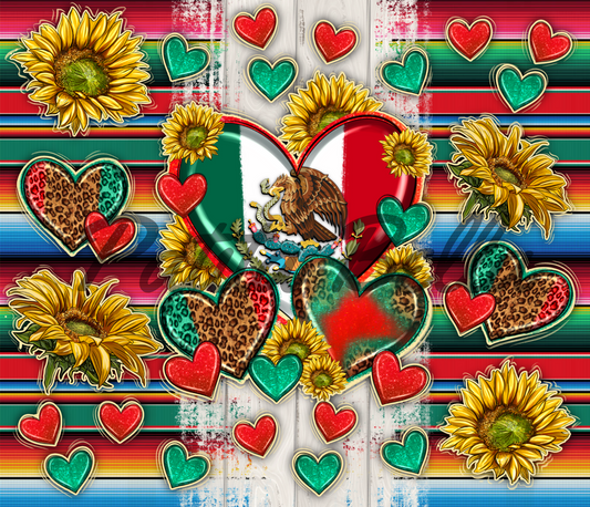 B214 Mexico Corazon Girasol vinil para termo/vaso de 20oz