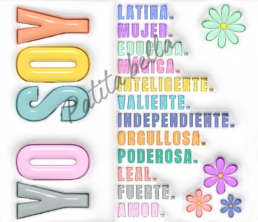 B41 Yo Soy vinil para termo/vaso de 20oz