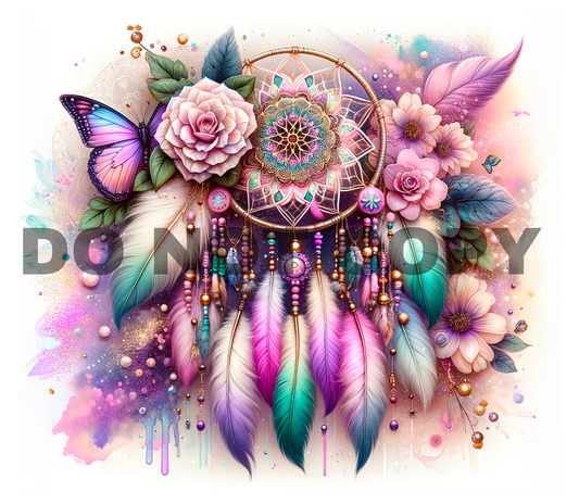 T396 Atrapa Sueño Mariposa Transfer de sublimacion para tumbler de 20 oz.