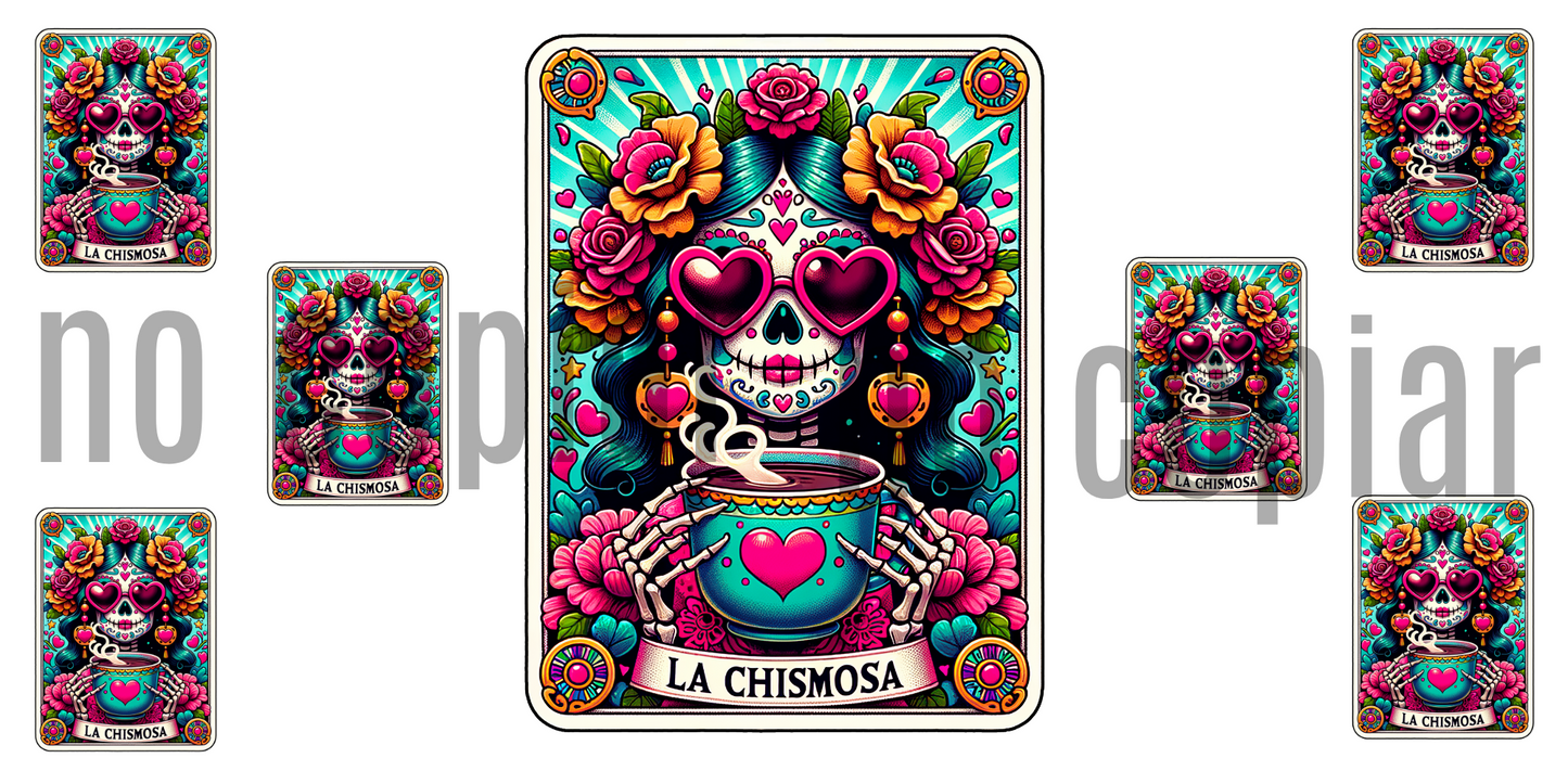 L91 CATRINA CHISMOSA transfer para sublimacion vaso cristal 16oz