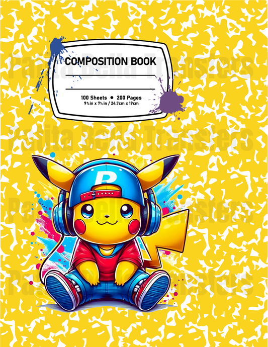 F17 Sticker Vinil Para composition notebook (8.5 x 11in)