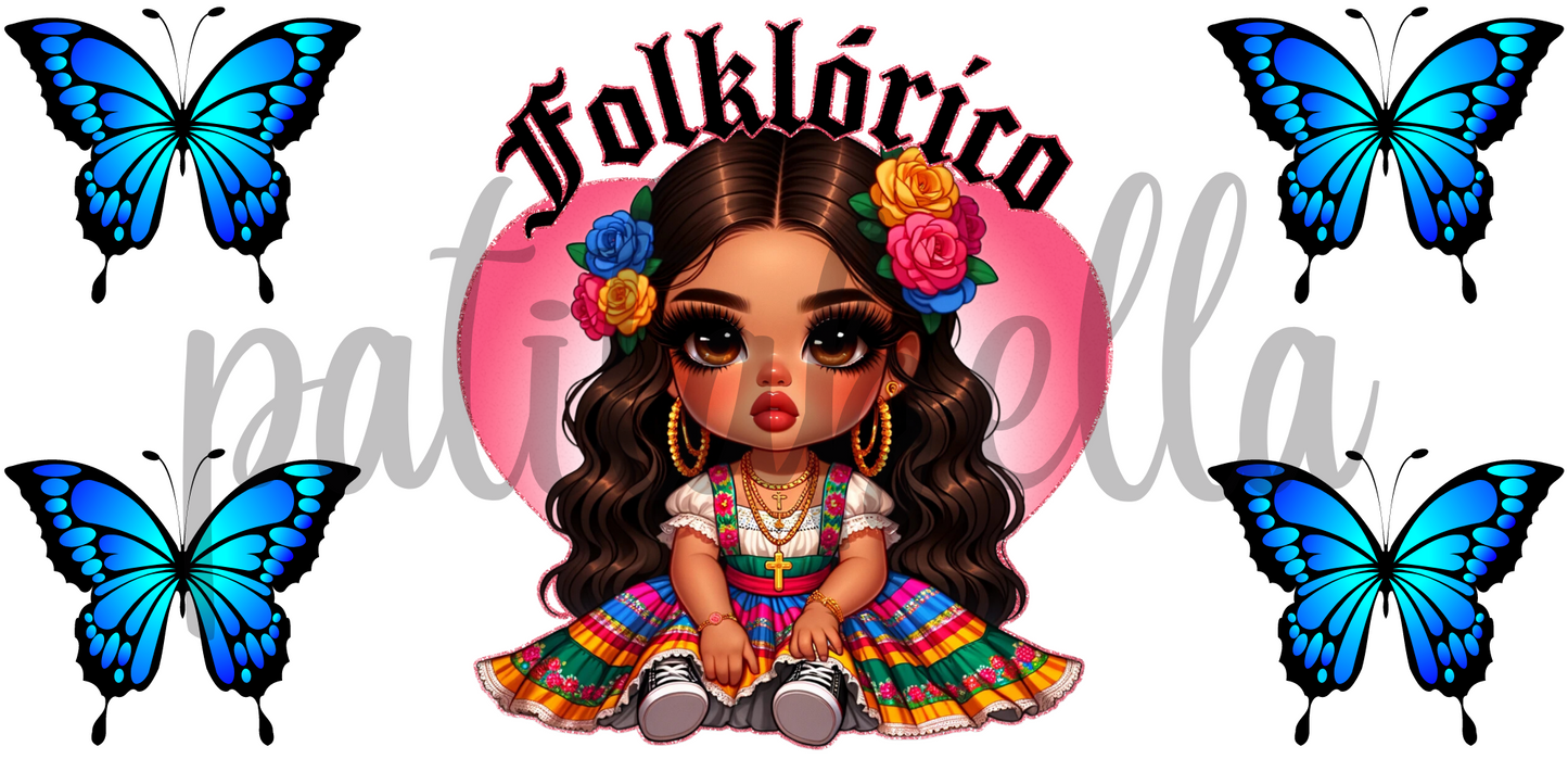 Q65 Folklorico sticker de vinil para vaso de 16 oz