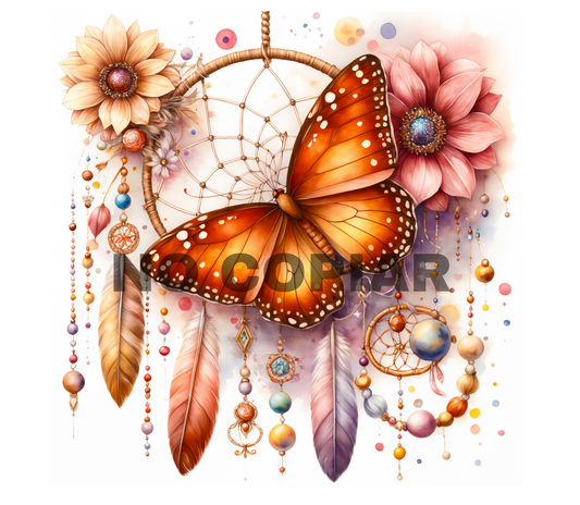 T395 Mariposa Atrapa Sueño transfer para sublimacion tumbler de 20oz