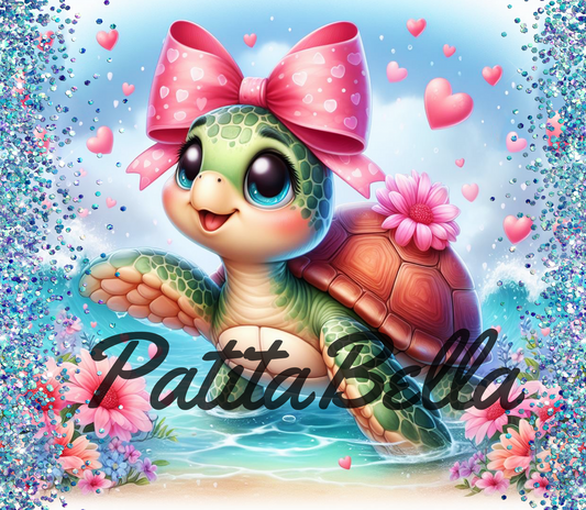 T135 Tortugas Moño transfer para sublimar tumbler de 20 oz