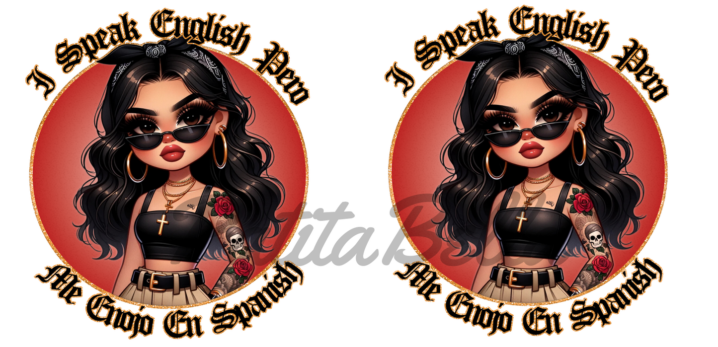 Q80 Me Enojo En Español sticker de vinil para vaso de 16 oz