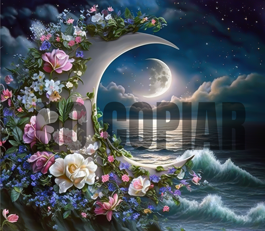 T320 Luna Flores transfer para sublimar tumbler de 20 oz