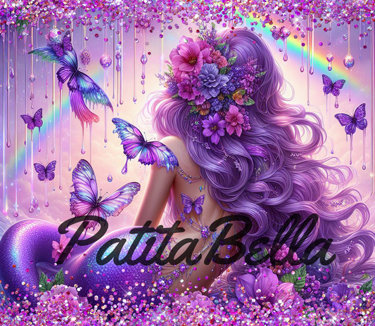 B333 Sirena Morado vinil para tumbler de 20 oz