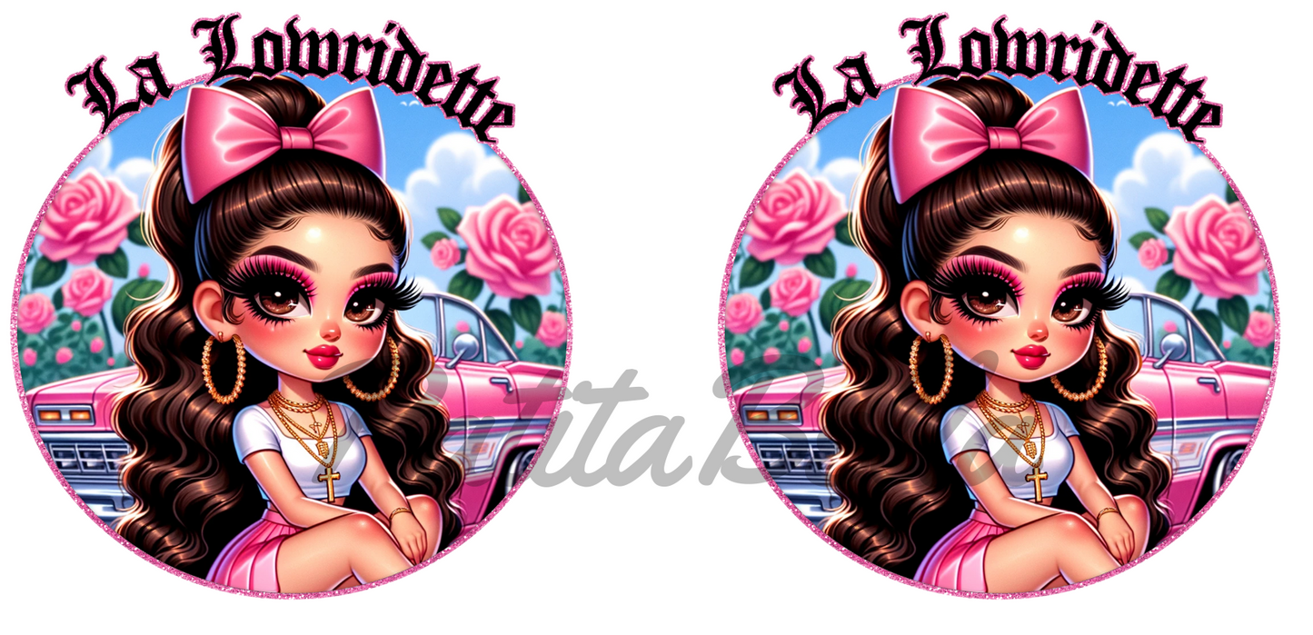 Q79 La Lowridette sticker de vinil para vaso de 16 oz