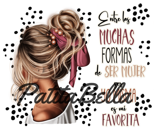 T95 Yo Misma Es Mi Favorita transfer para sublimar tumbler de 20 oz