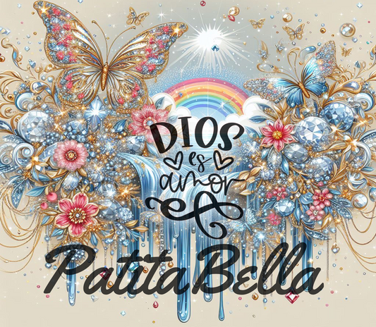 B283 Dios Es Amor vinil para tumbler de 20 oz