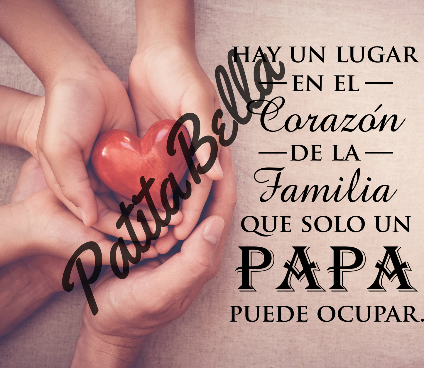 B286 Corazon De La Familia Papa vinil para tumbler de 20 oz