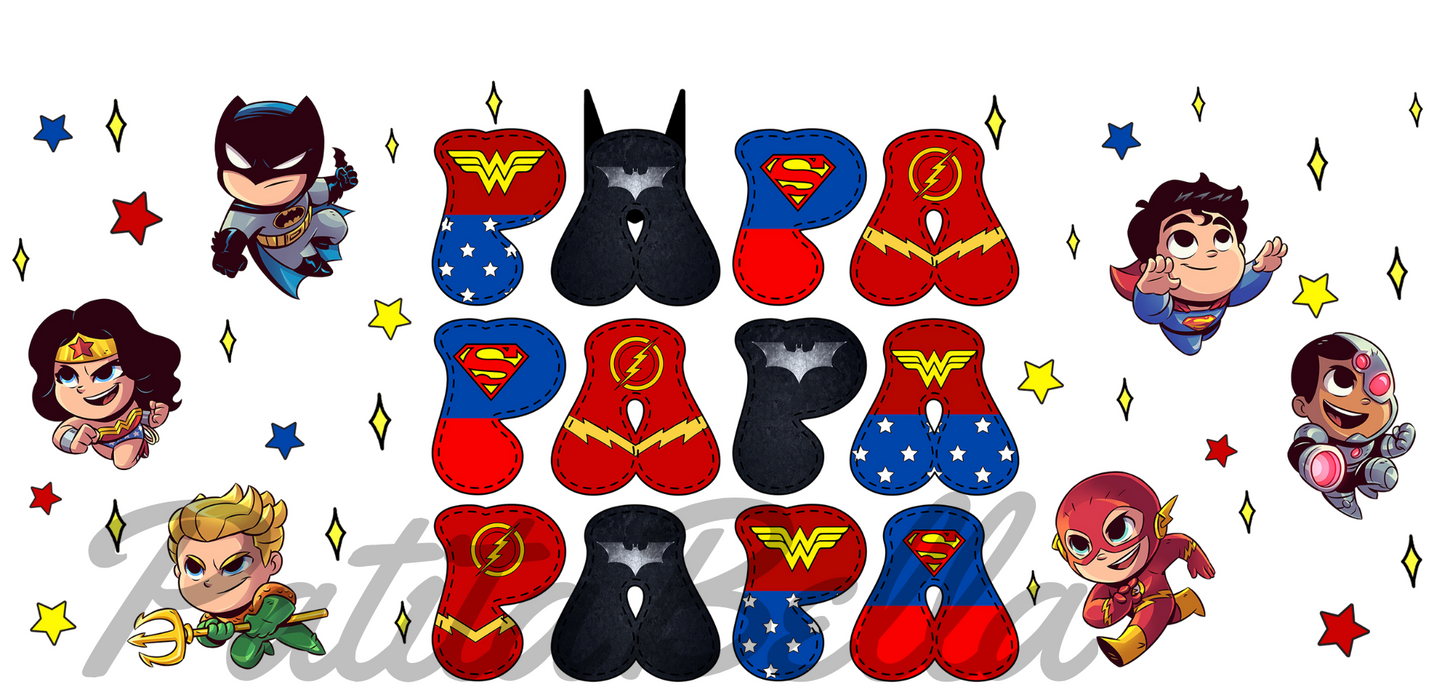 Q9 Papa DC Super sticker de vinil para vaso de 16 oz