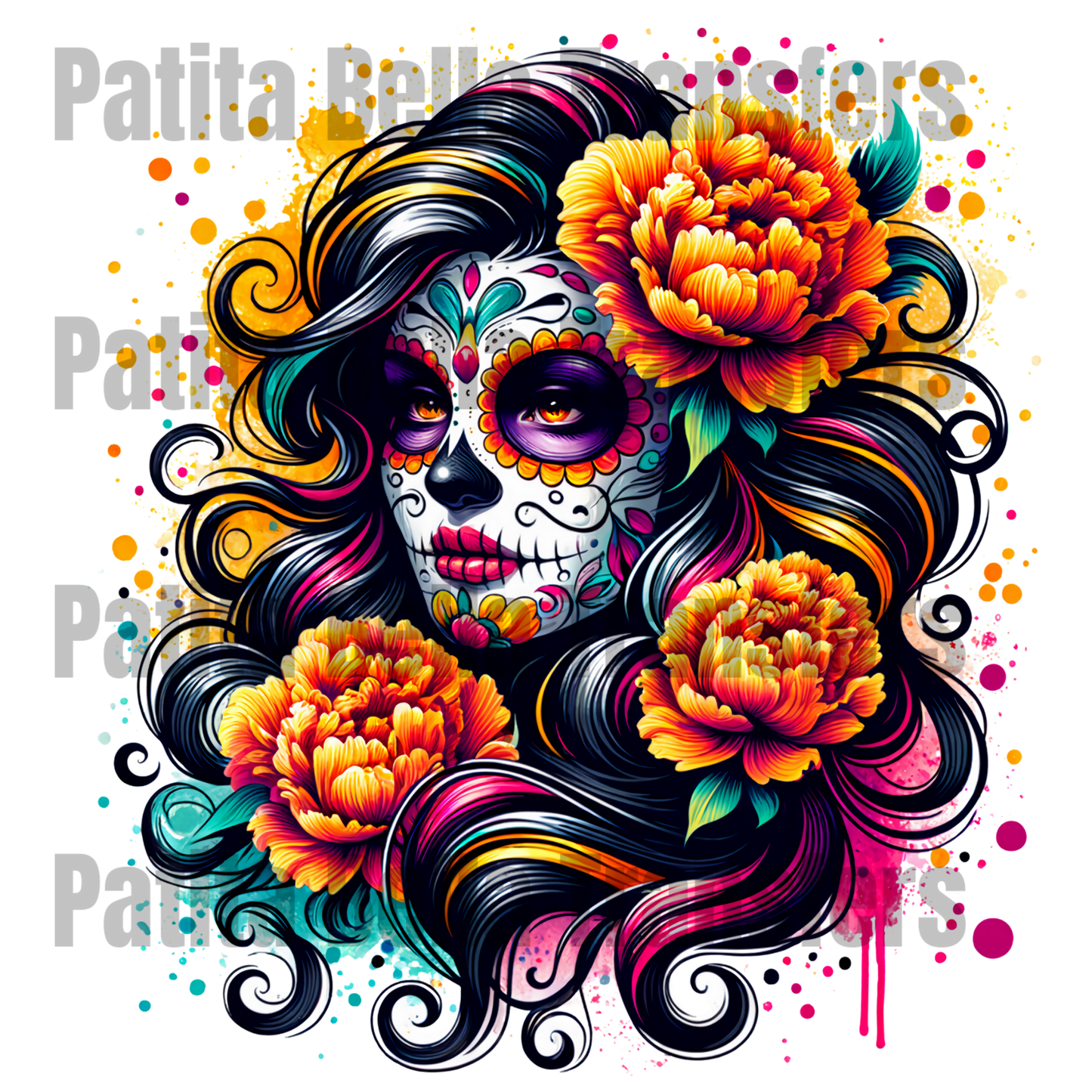 E153 CATRINA TRANSFER DE SUBLIMACION PARA PLAYERA