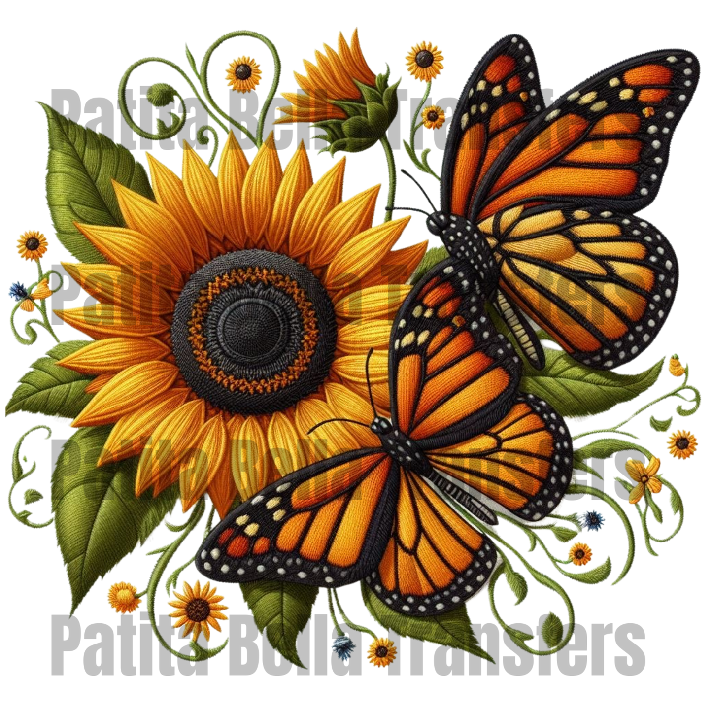 E157 GIRASOL BORDADO TRANSFER DE SUBLIMACION PARA PLAYERA