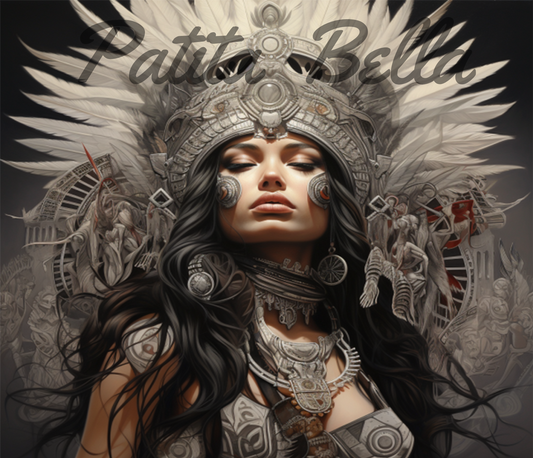 B314 Azteca Mujer vinil para termo/vaso de 20oz