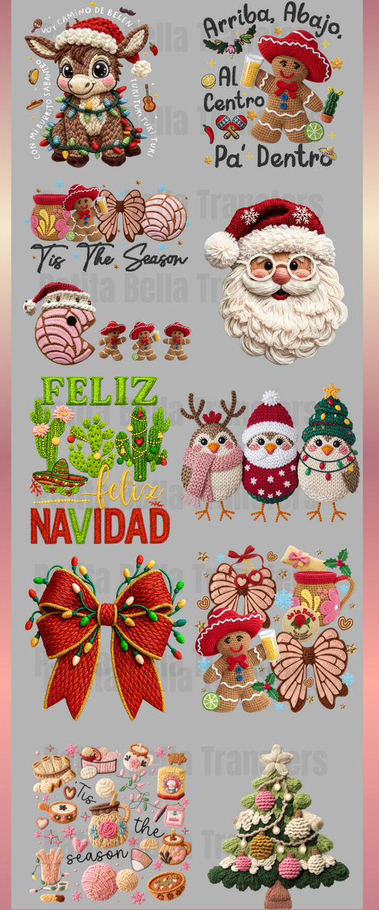 G62 CHRISTMAS YARN HISPANIC DTF Gang Sheet