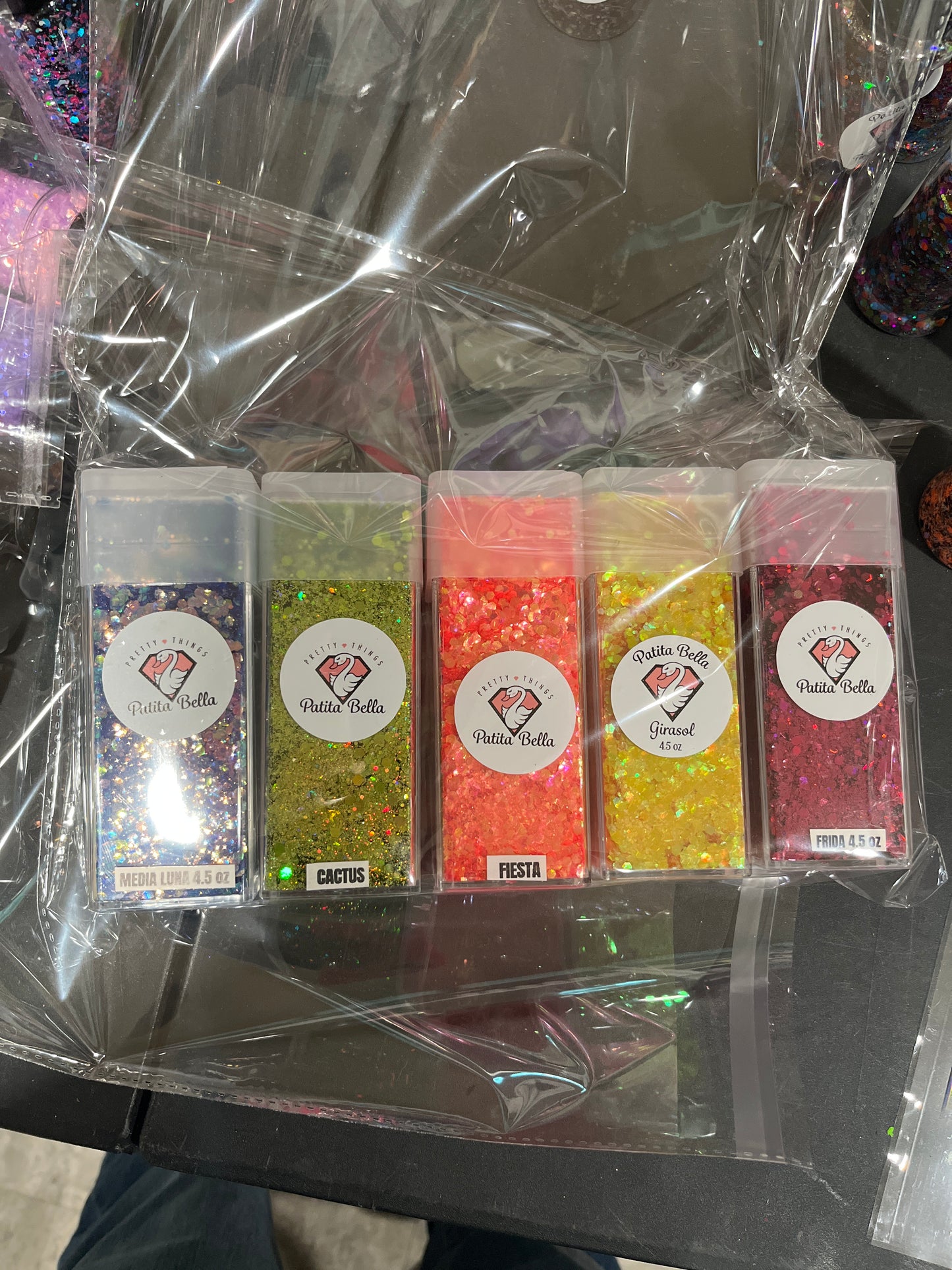 PAQUETE 5 glitter mix sorpresa