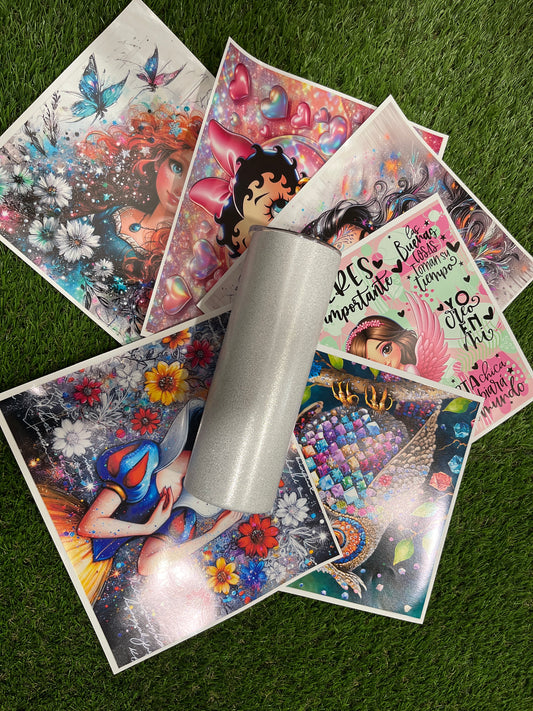 Paquete de vinil para tumbler mix al azar 7 piezas