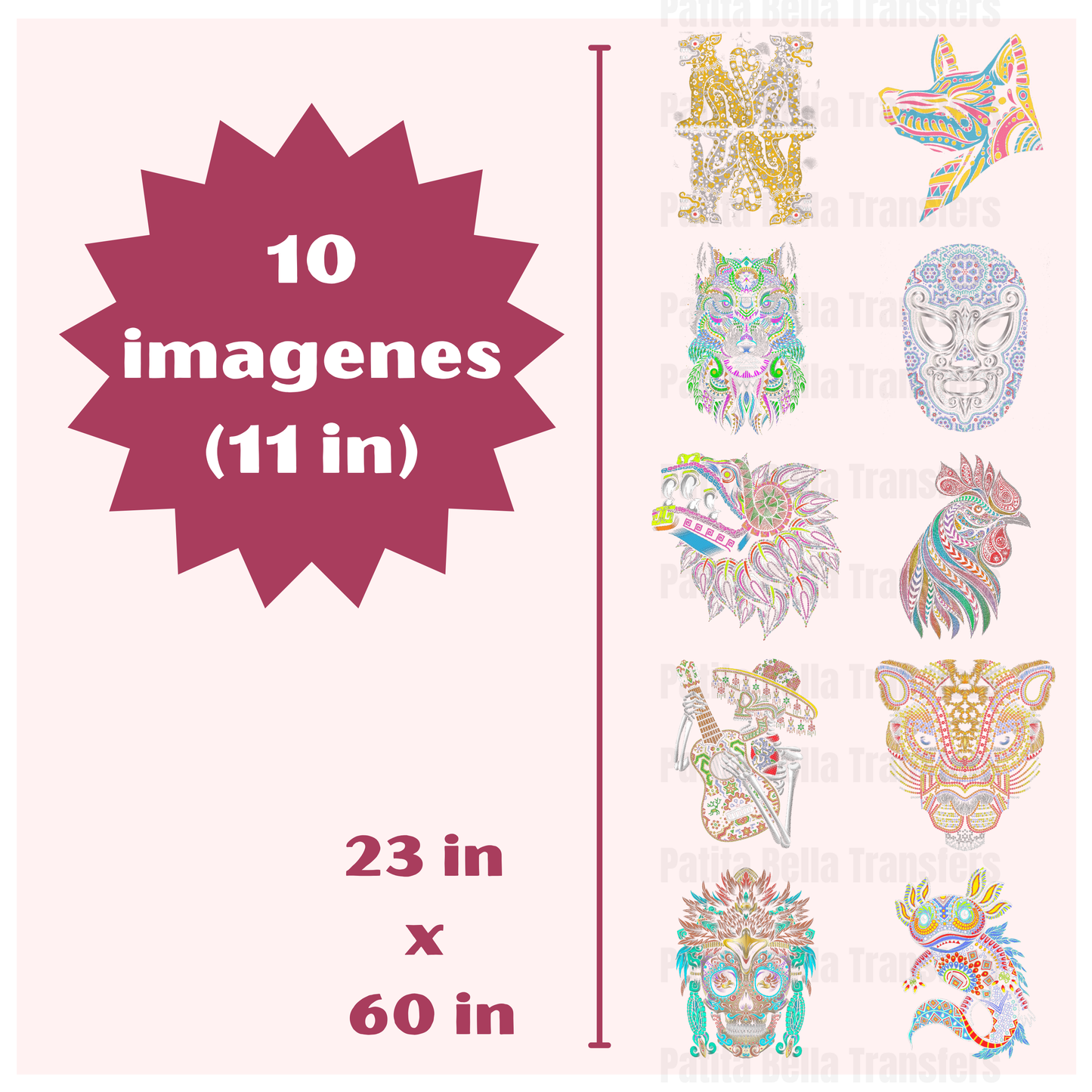 G15 Mexi Half Tone Hot Peel DTF Gang Sheet