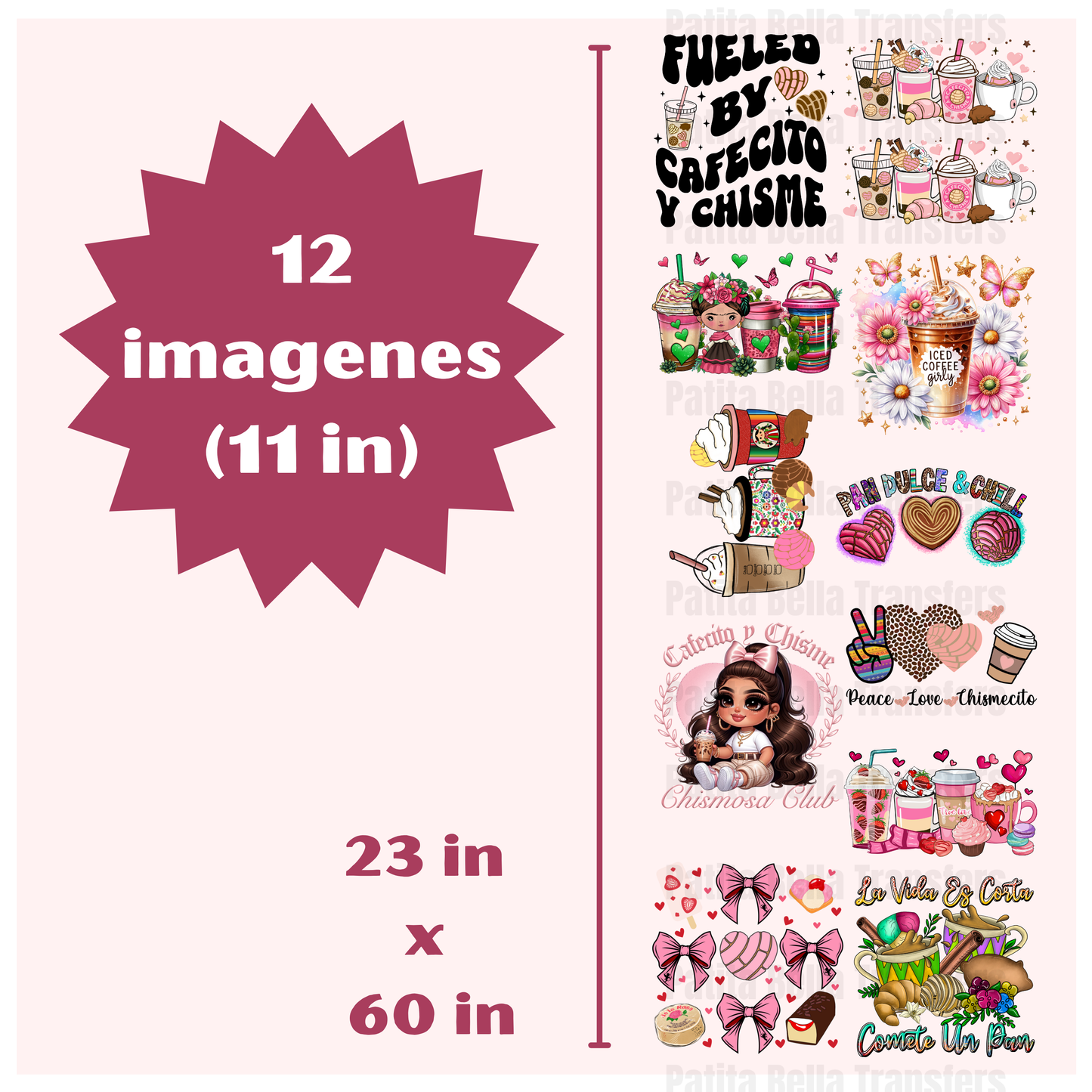 G16 Cafecito Y Chisme Hot Peel DTF Gang Sheet