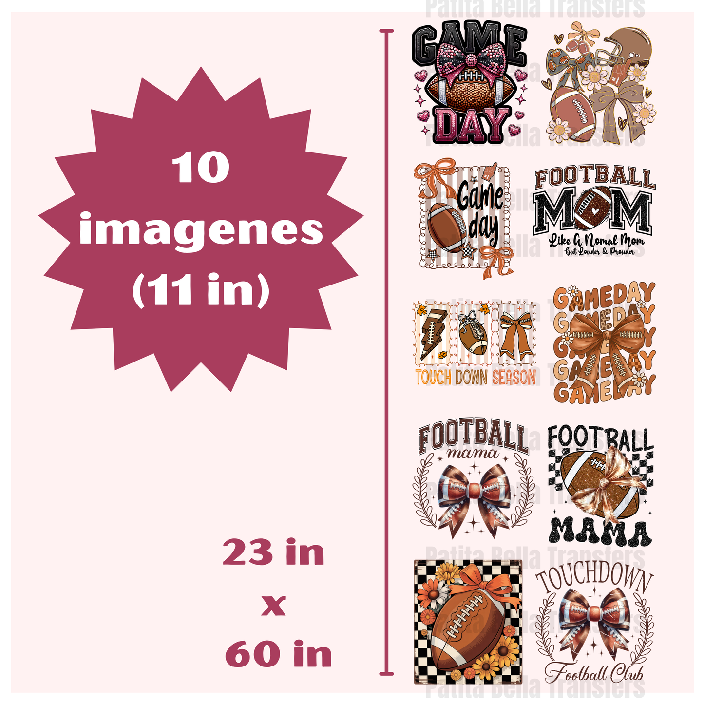 G29 Football Mama Hot Peel DTF Gang Sheet