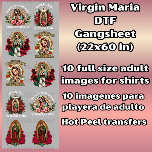 G34 La Virgen Maria Hot Peel DTF Gang Sheet
