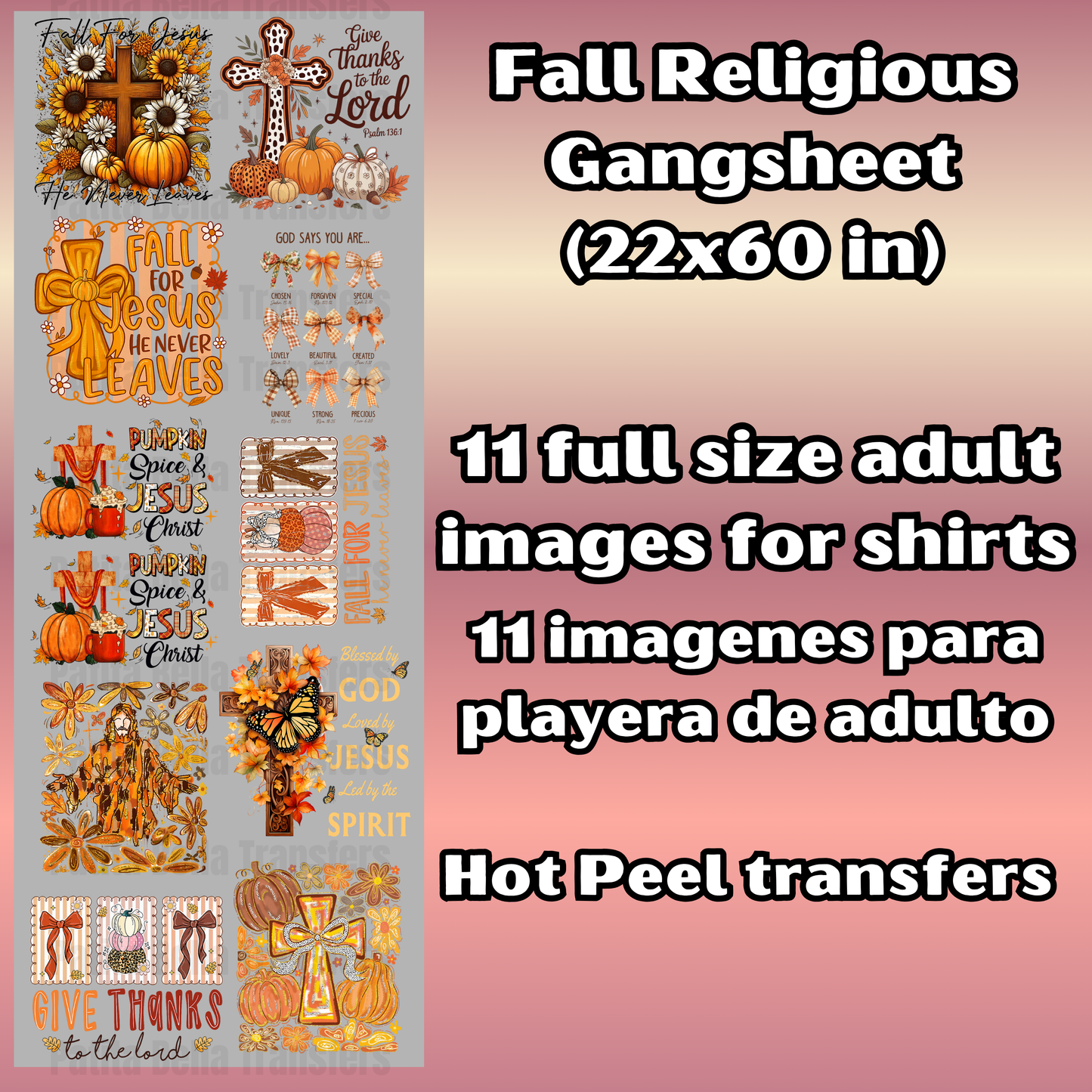 G44 Otoño Religioso Hot Peel DTF Gang Sheet