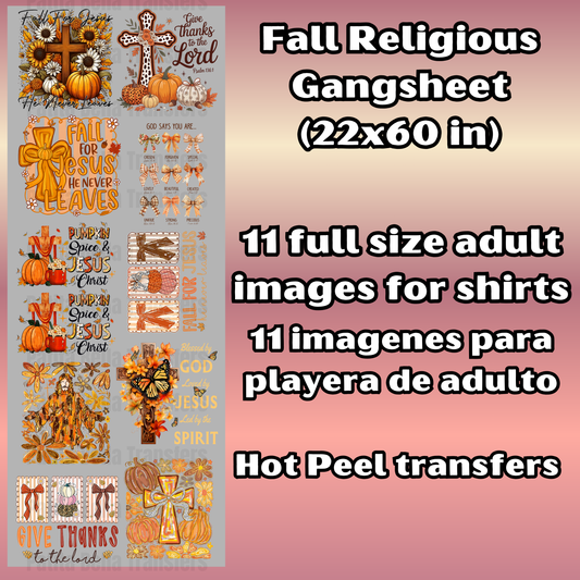 G44 Otoño Religioso Hot Peel DTF Gang Sheet