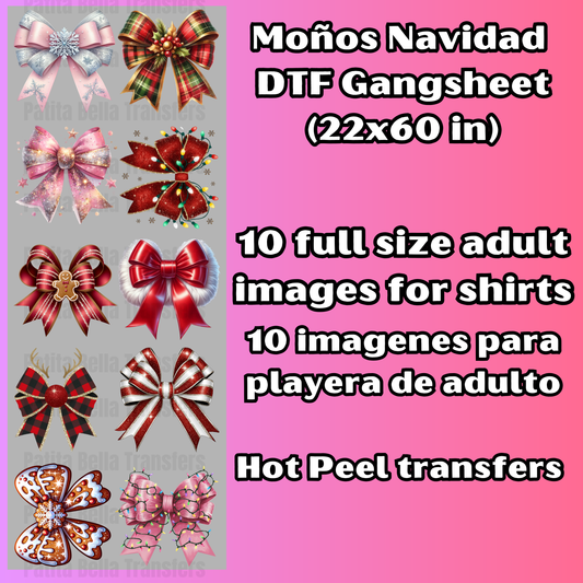 G53 Moños Navidad Hot Peel DTF Gang Sheet