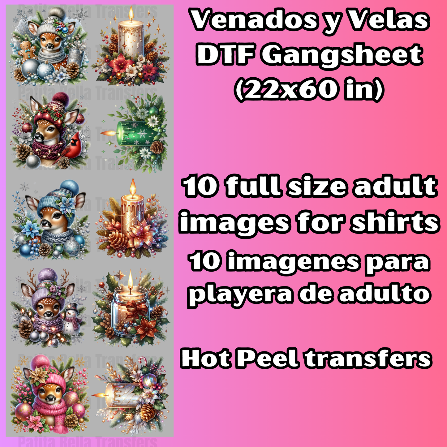 G54 Venados Y Velas Hot Peel DTF Gang Sheet