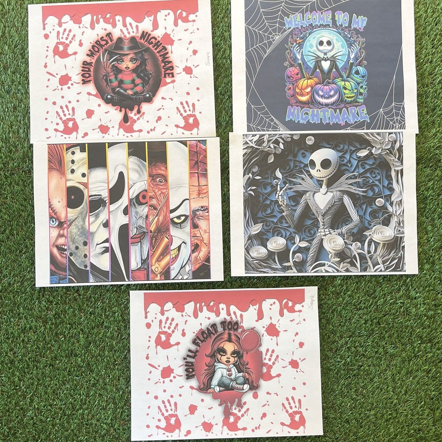 PT6 Paquete de 10 pcs (2 de cada diseño) / sublimacion transfers para tumbler 20oz
