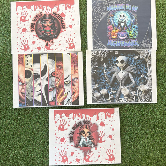 PT6 Paquete de 10 pcs (2 de cada diseño) / sublimacion transfers para tumbler 20oz