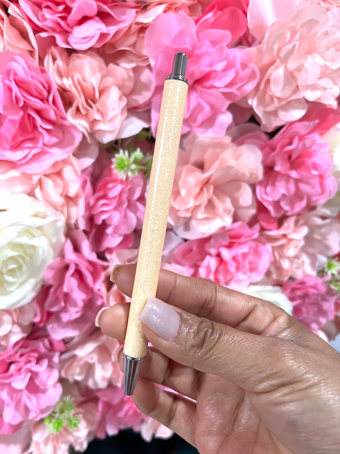 Lapicero glitter amarillo