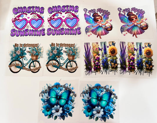 PU2 Paquete 5 pcs/uvdtf para vaso