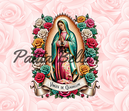 B250 Guadalupe Rosas vinil para termo/vaso de 20oz