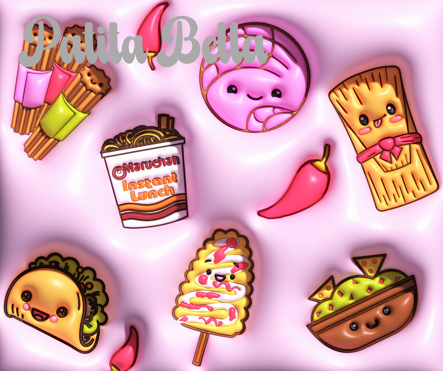 B242 Antojitos vinil para termo/vaso de 20oz