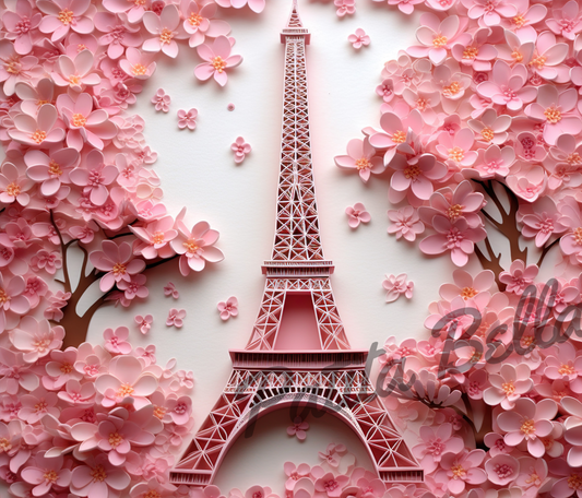 B155 Torre Eifel Rosita Vinil Para Tumbler/termo 20oz