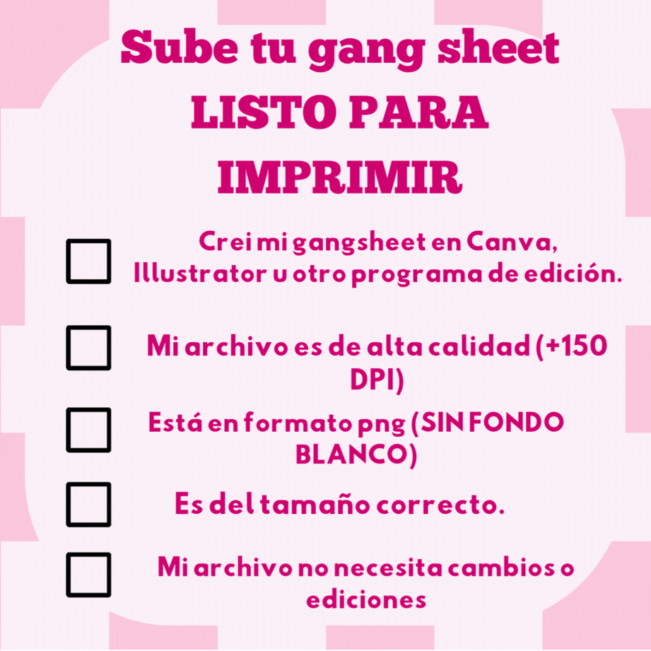 Upload your READY TO PRINT gang sheet file
