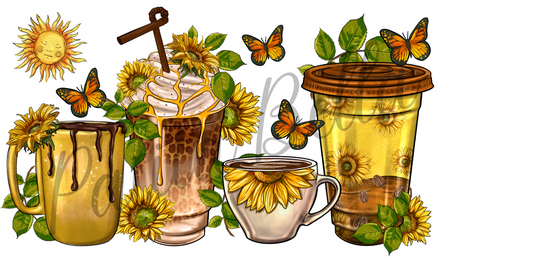 Girasol y Maripozas Frappe Libbey