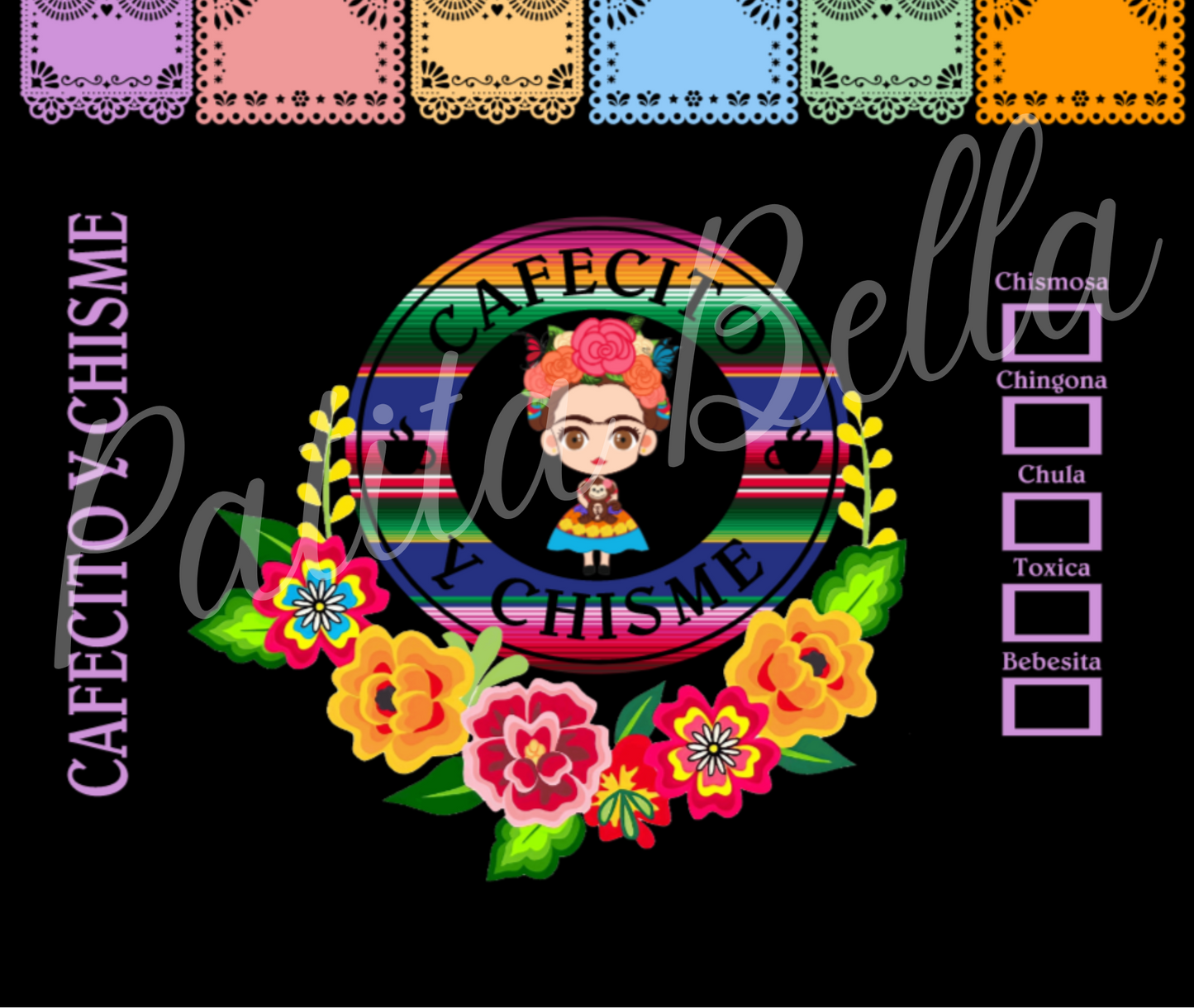 T7 Frida Cafecitos sublimacion transfer tumbler/termo