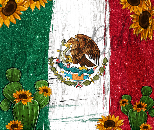 Bandera de Mexico Girasol Tumbler Vaso