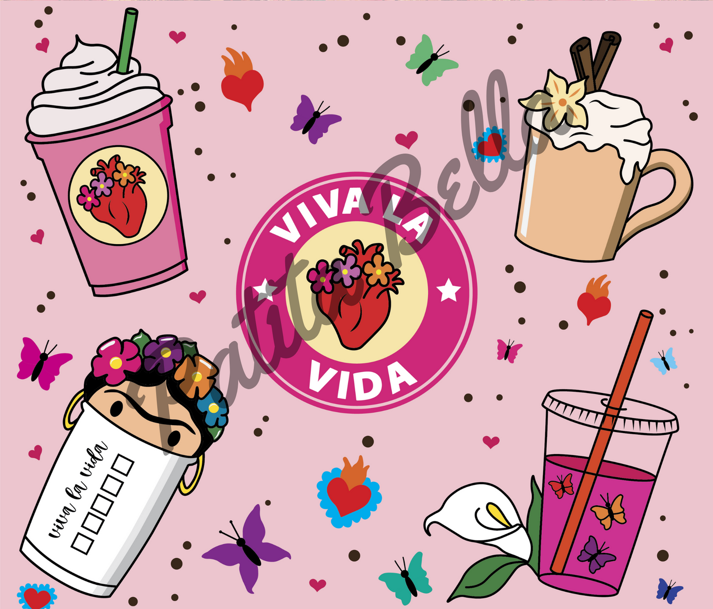B28 Viva Frida vinil para tumbler/termo
