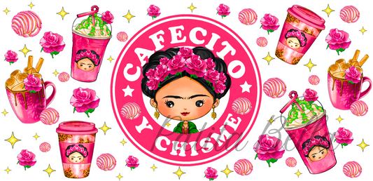 L93 Frida Cafecito transfer para sublimar cristal libbey