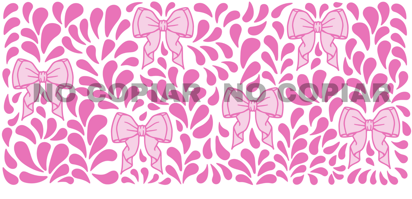 L261 Rosa Moño transfer para sublimar vaso de 16 oz