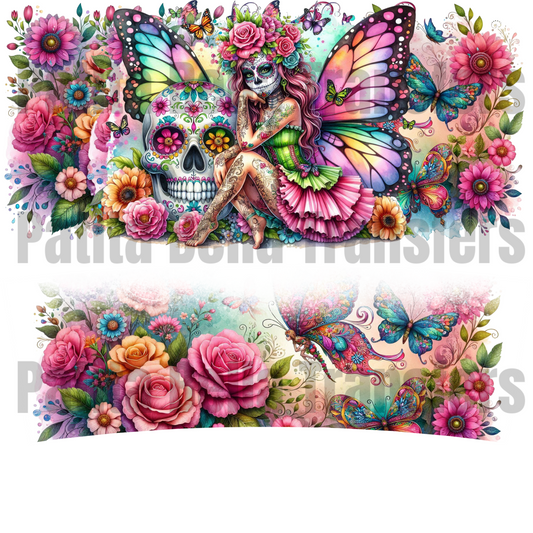 H13 Mariposa Catrina transfer para sublimacion tumbler de 40oz